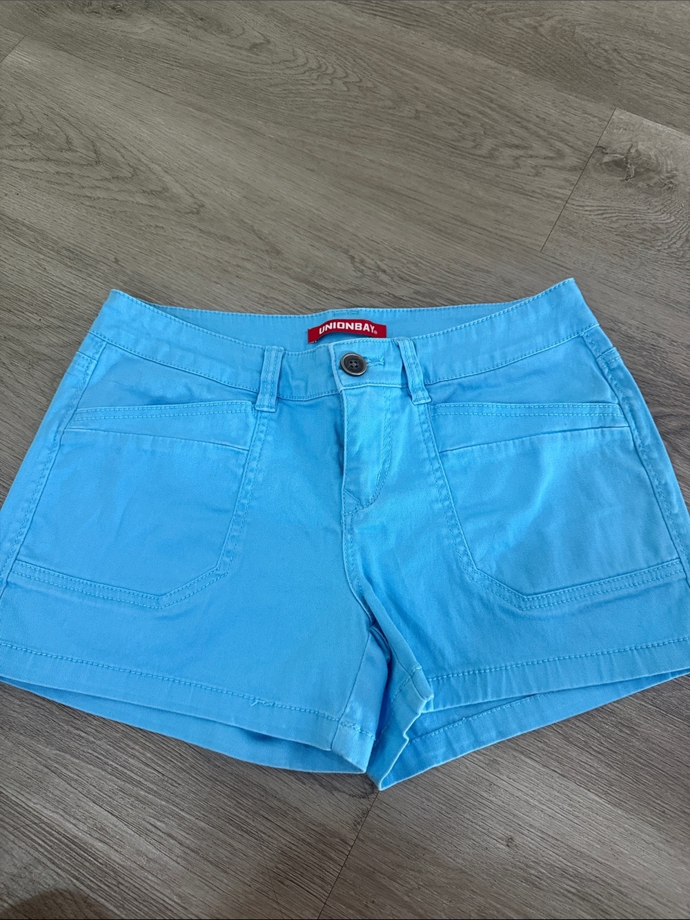 UNIONBAY Women's Aqua Blue Casual Jean Shorts